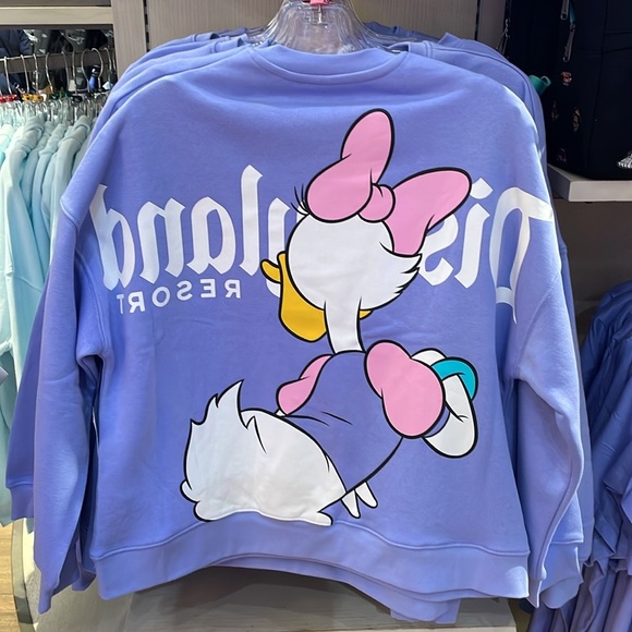 Disneyland Daisy Duck Pullover Crewneck NEW - Picture 2 of 4